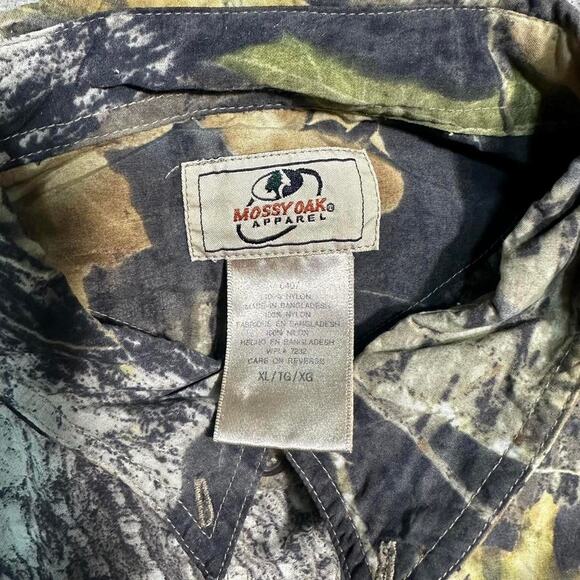 Vintage Y2K 2000s Mossy Oak Camo Button Up Long Sleeve Shirt Mens XL Camouflage - Picture 3 of 3